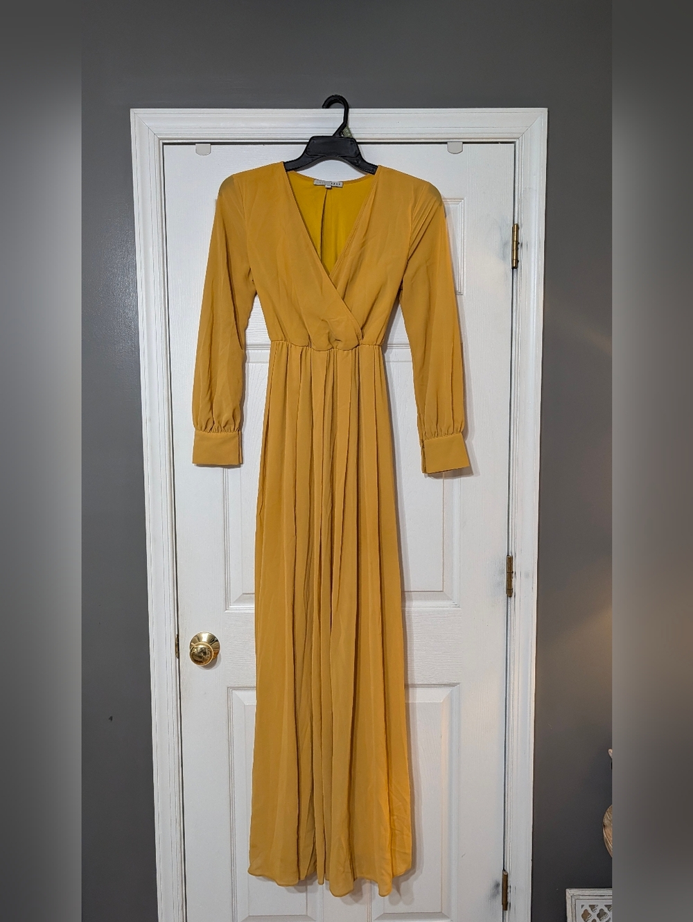 Baltic Born Mustard Long Sleeve Wrap Maxi Dress